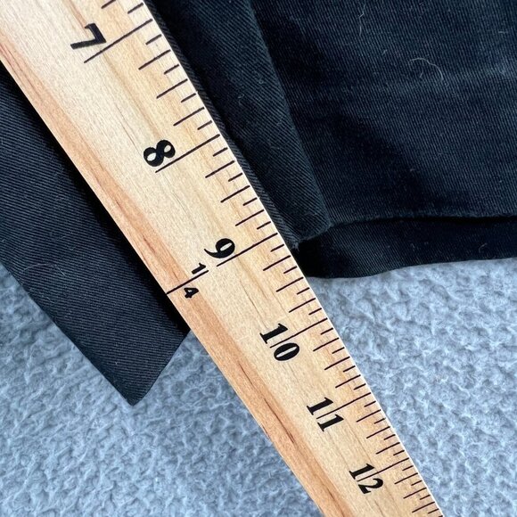 C B Casuals Womens Chino Shorts 10‎ Black High Rise Pockets Flat Front Stretch - Picture 11 of 12